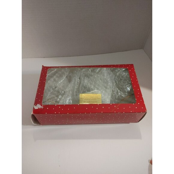 (3) Vintage Clear Glass Round Globe Dangle Angel Christmas Ornament Golden Wings - Picture 9 of 9